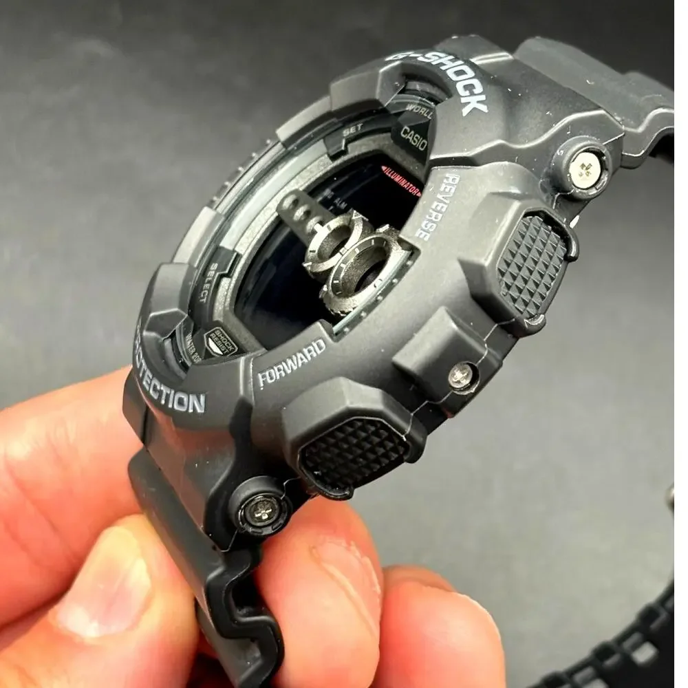 Casio G-Shock GD100-1B Black Digital High Brightness World Time 200M Watch NIB